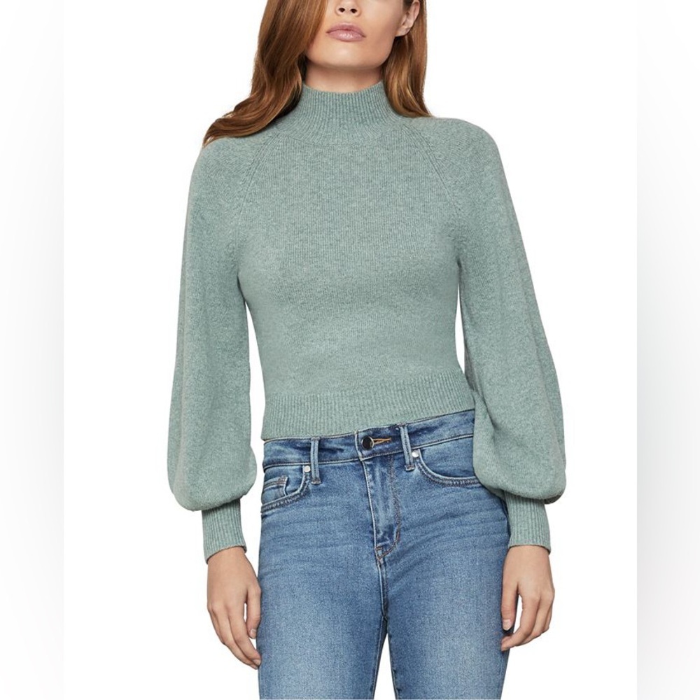 BCBGMaxAzria Sage Green Mock Neck Sweater, Small